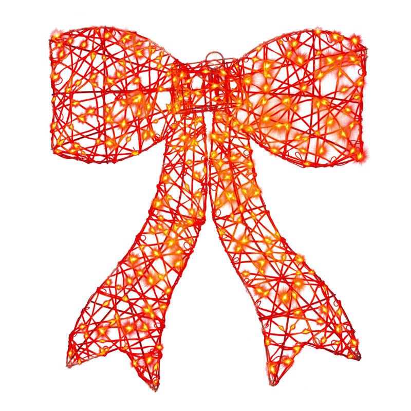 LED HANGING BOW RED