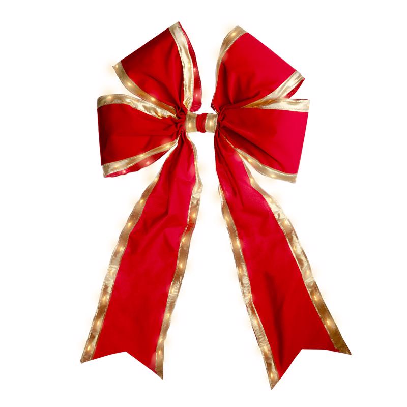 PRELIT RED CMAS BOW 18"
