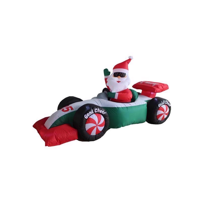 INFLAT SANTA RACE CAR 8'