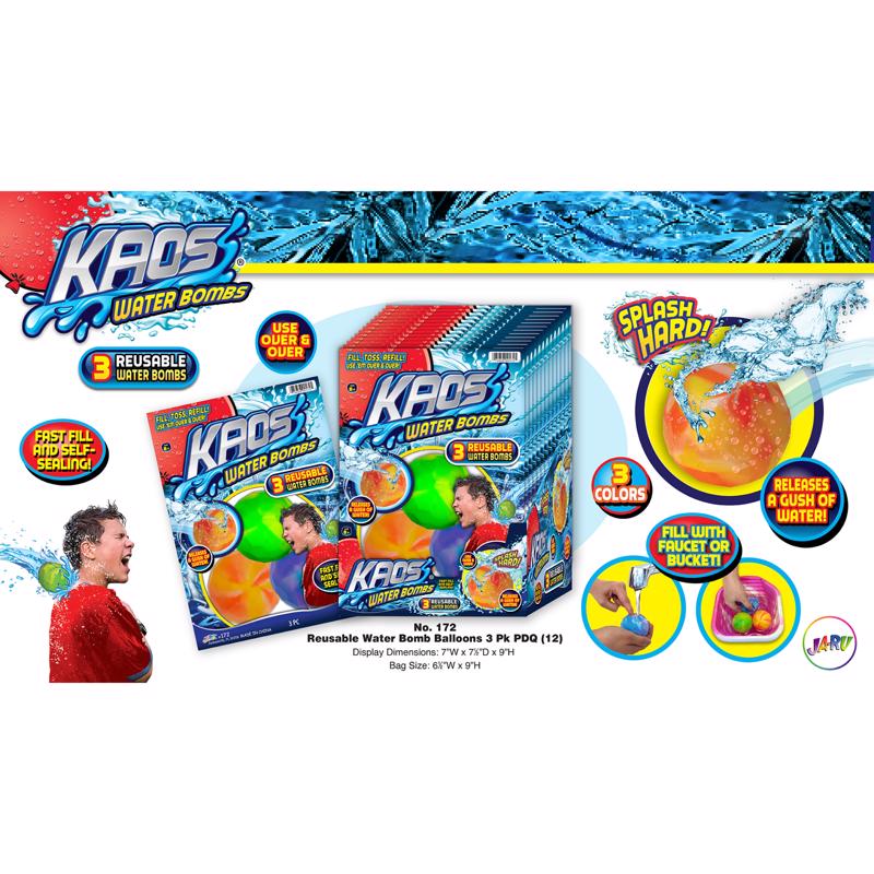 WATER BOMBS ASST 3PC 1PK