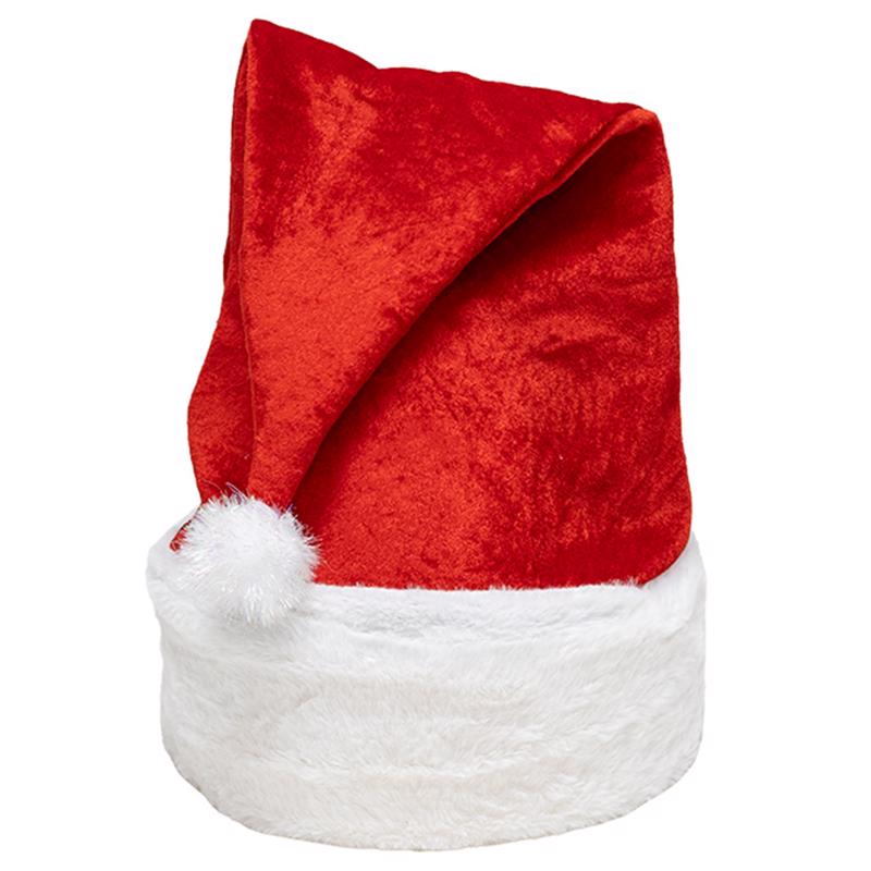 SANTA HAT SPRN LD RD/WT