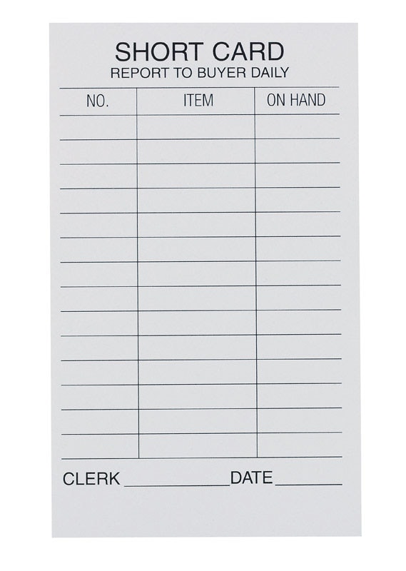 SHORT CARD PAD