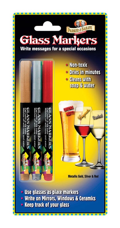 GLASS MARKERS SET OF 3